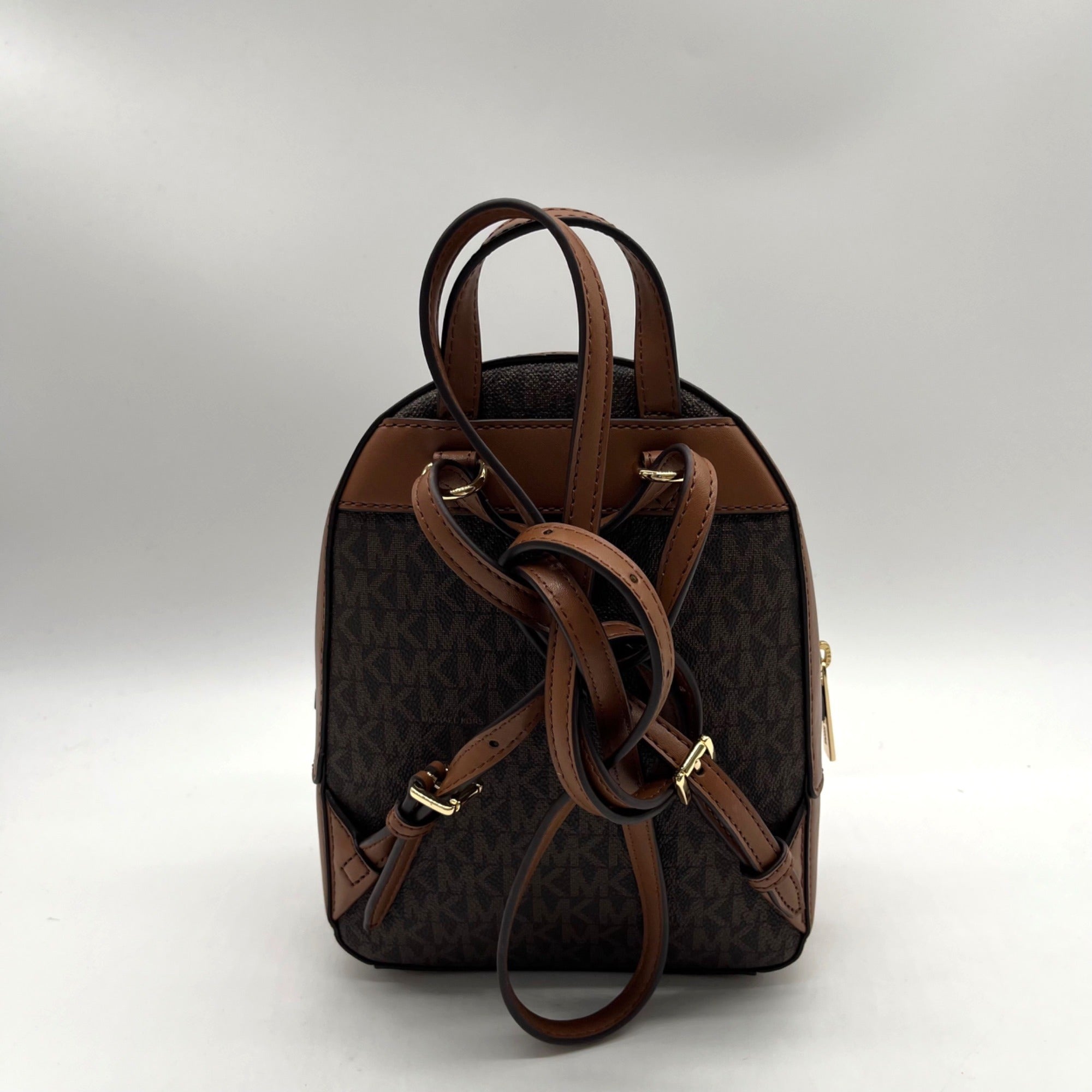 Michael Kors Brown Monogram Print Jaycee Mini Backpack