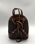 Michael Kors Brown Monogram Print Jaycee Mini Backpack