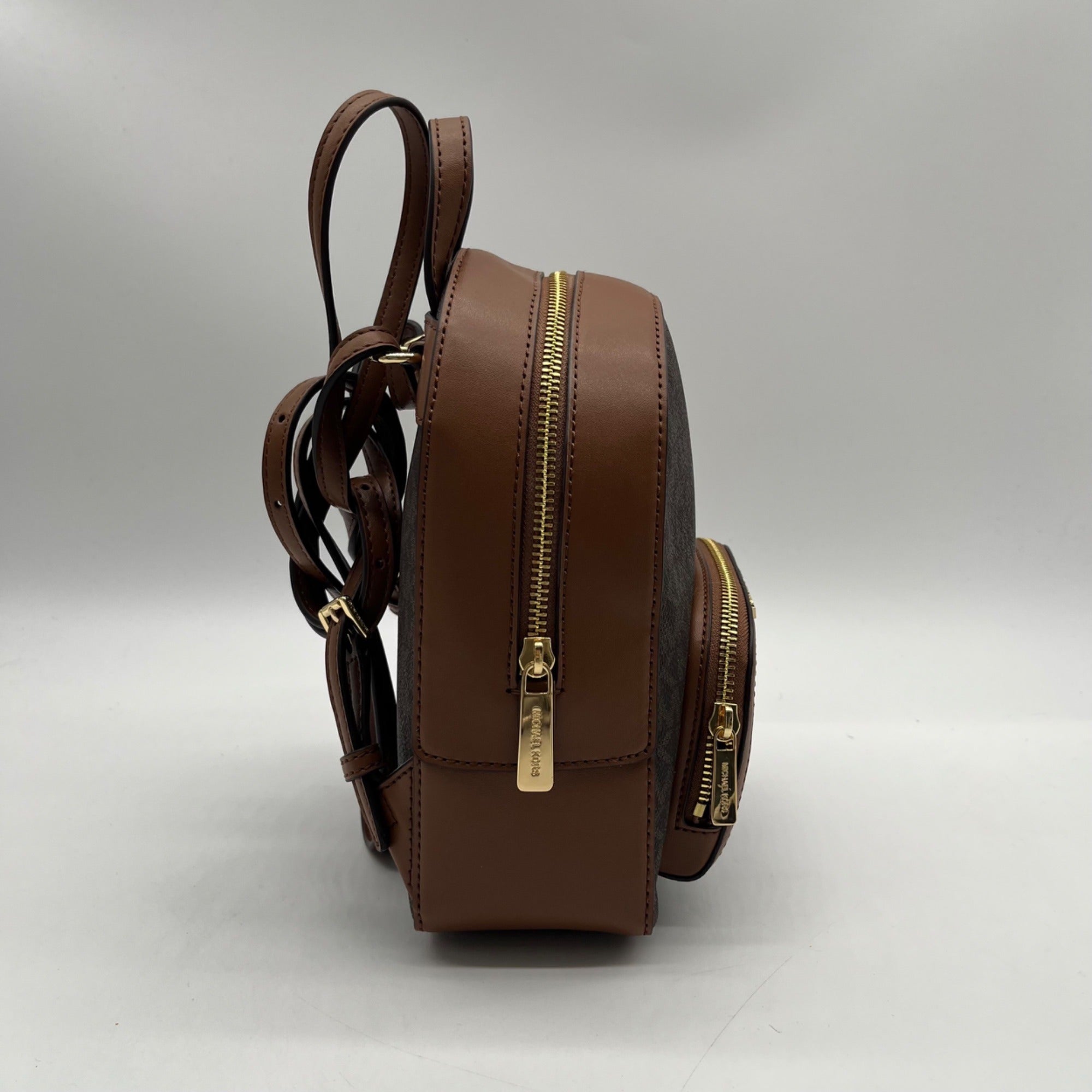 Michael Kors Brown Monogram Print Jaycee Mini Backpack