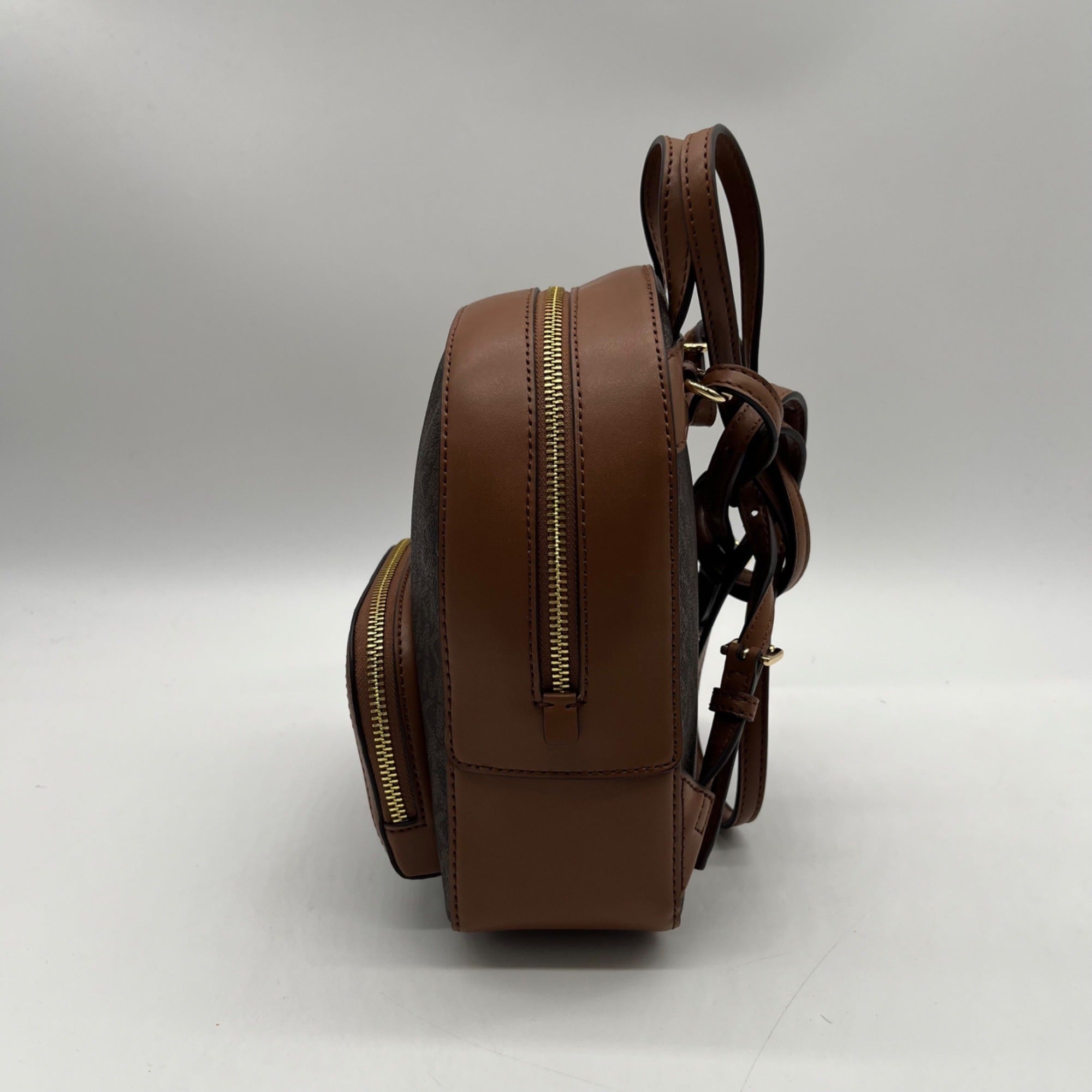 Michael Kors Brown Monogram Print Jaycee Mini Backpack