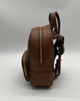 Michael Kors Brown Monogram Print Jaycee Mini Backpack