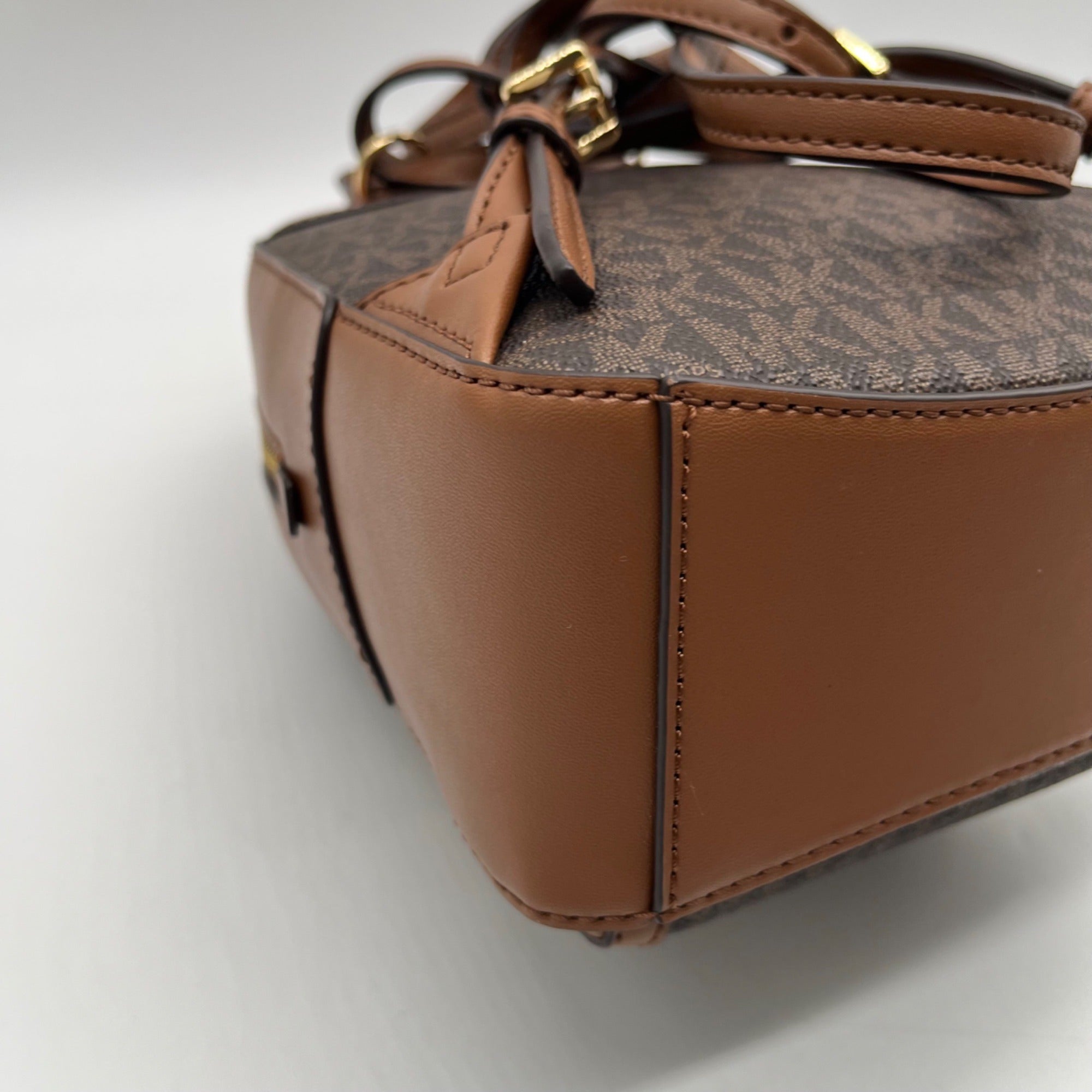 Michael Kors Brown Monogram Print Jaycee Mini Backpack
