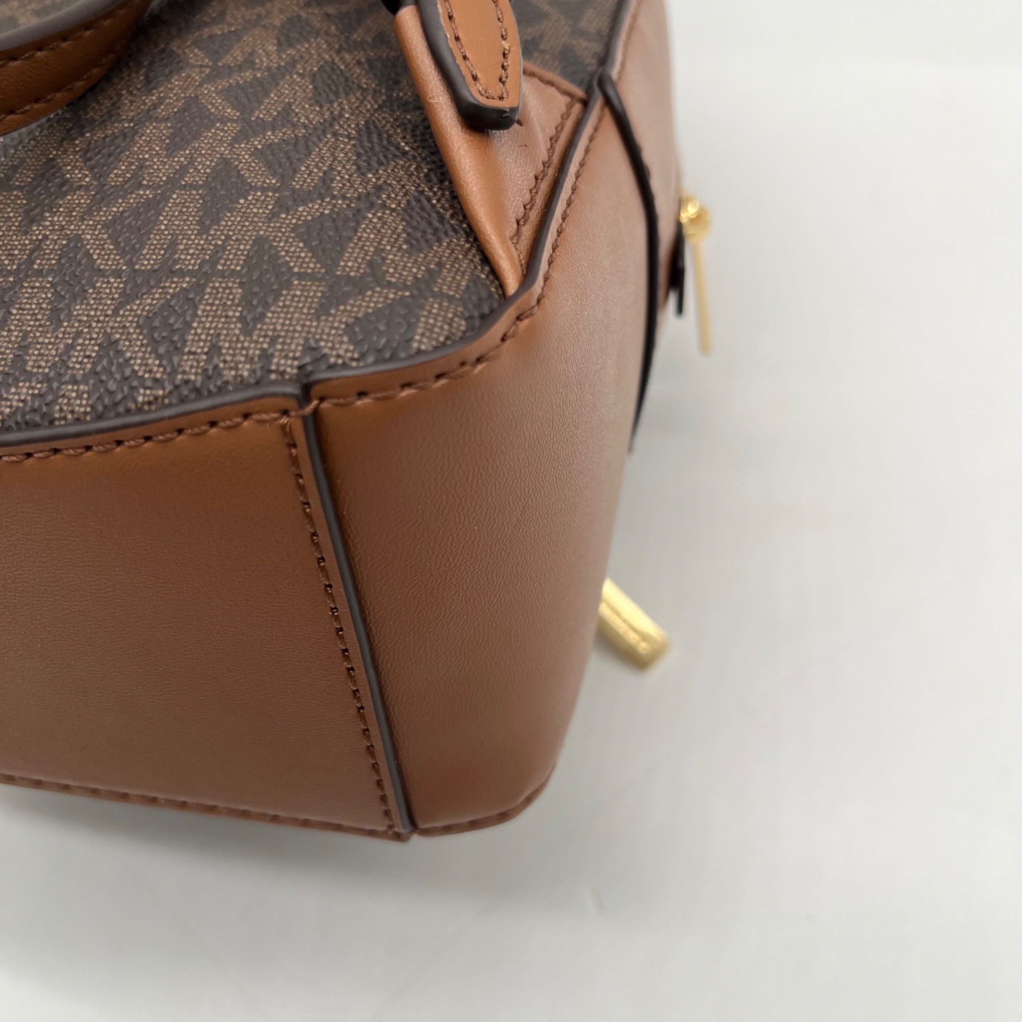 Michael Kors Brown Monogram Print Jaycee Mini Backpack