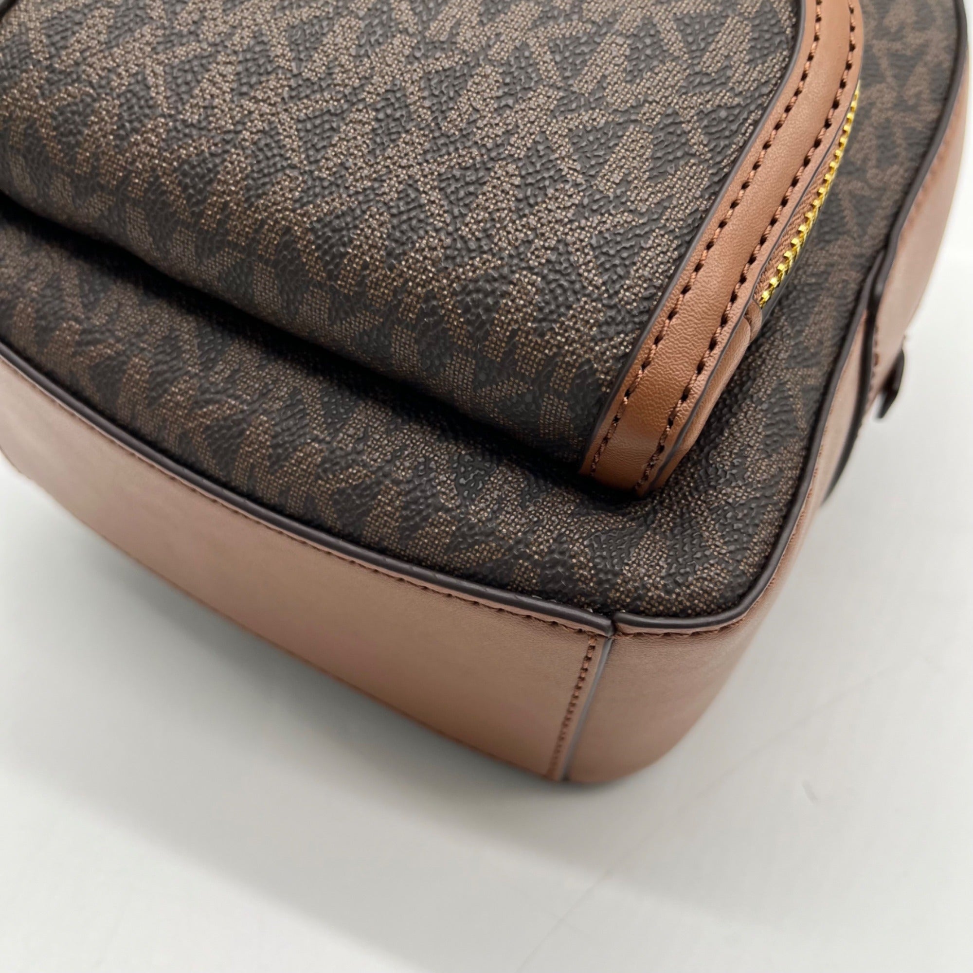 Michael Kors Brown Monogram Print Jaycee Mini Backpack