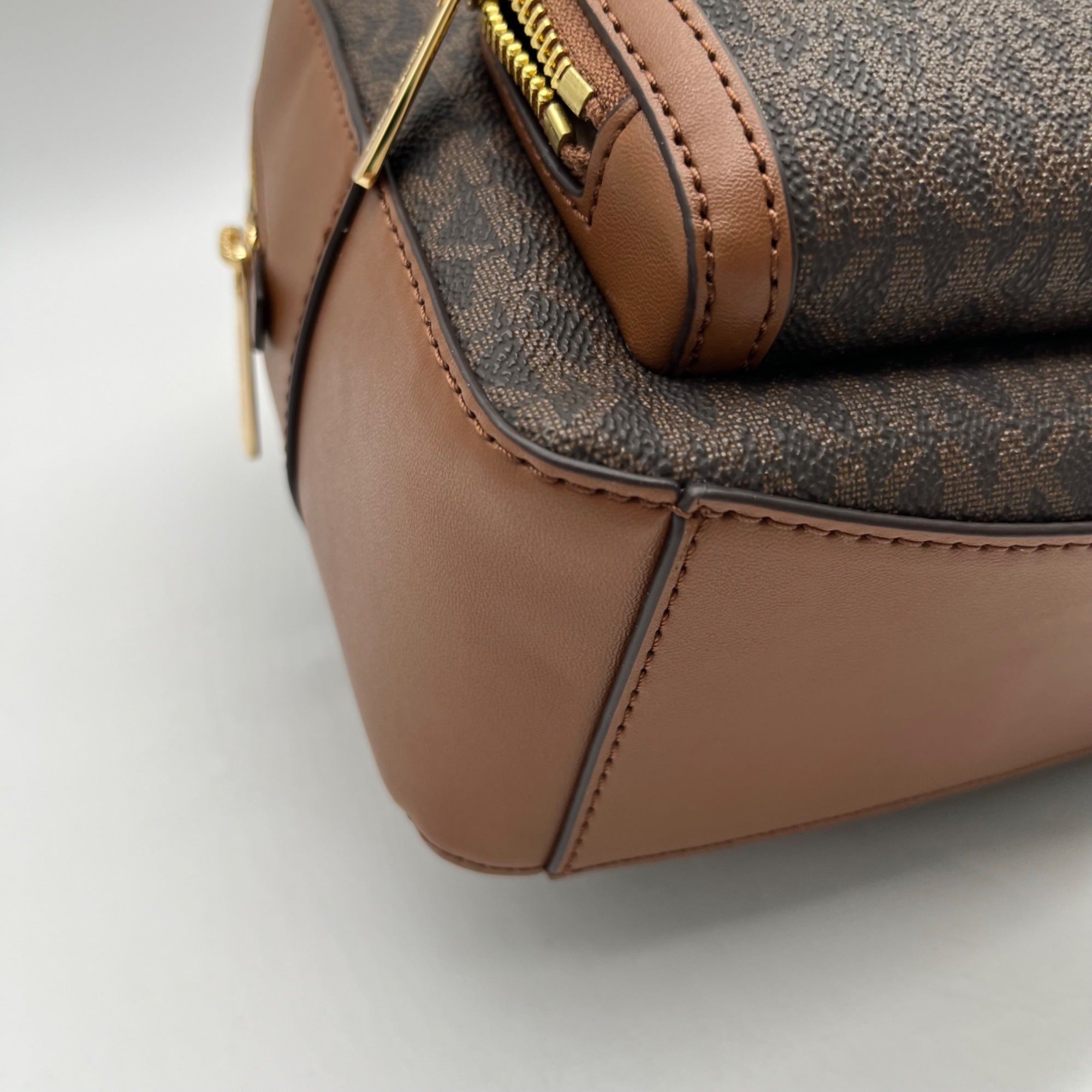 Michael Kors Brown Monogram Print Jaycee Mini Backpack