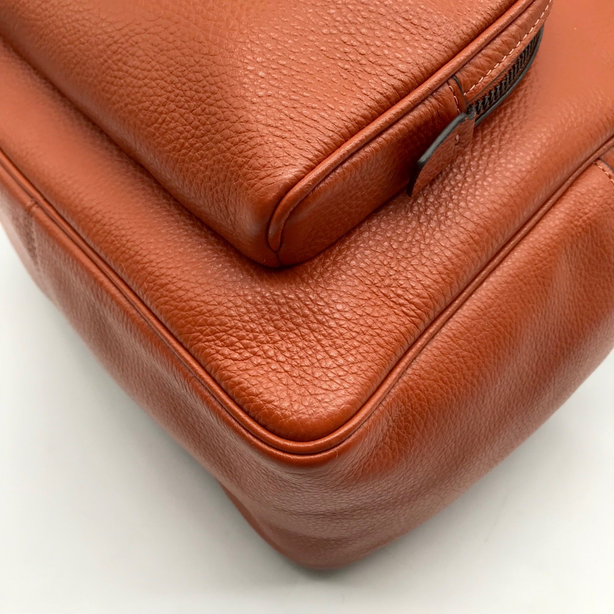 Coach Burnt Orange Pebbled Leather Court Backpack 5666