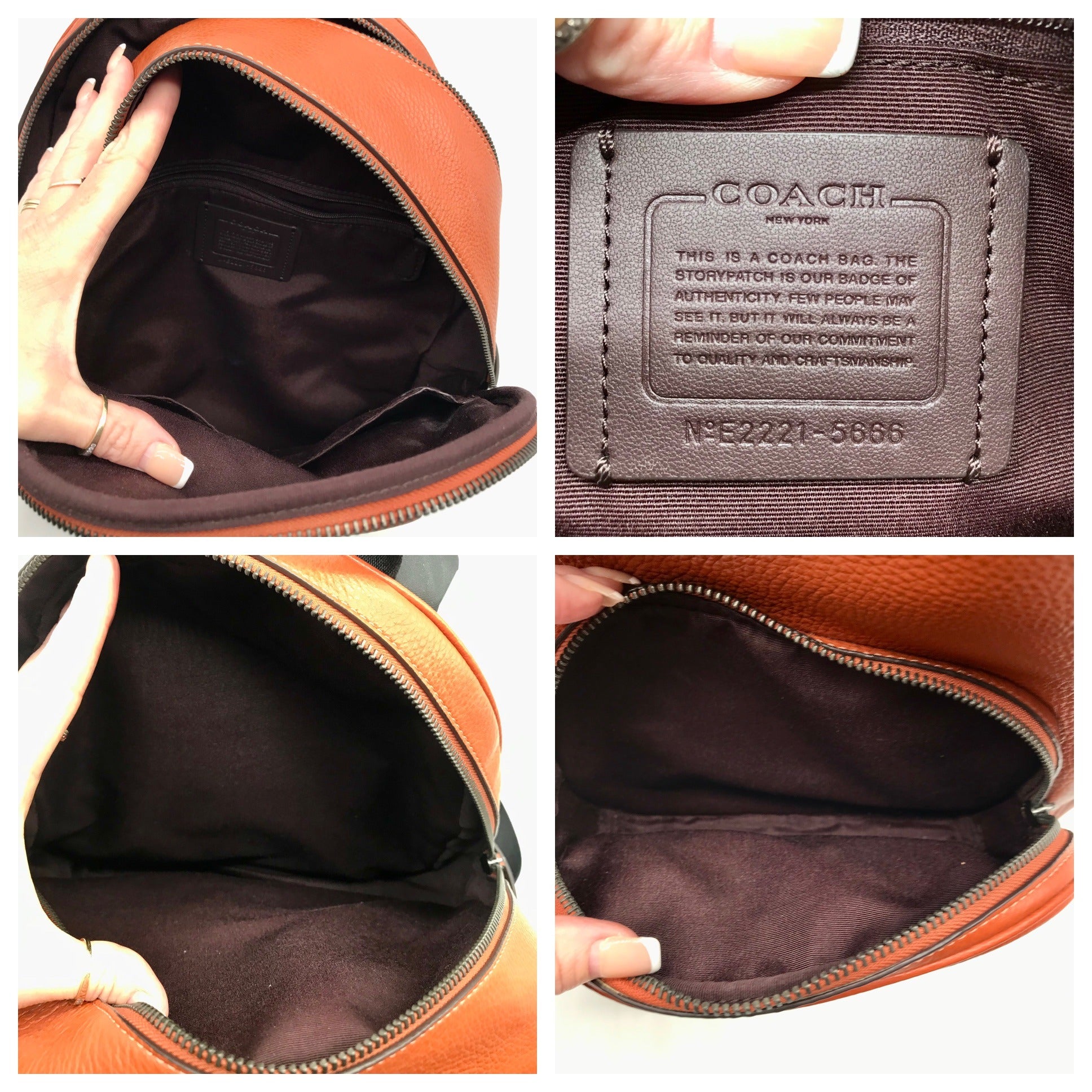 Coach Burnt Orange Pebbled Leather Court Backpack 5666