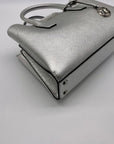 Michael Kors Silver Pebbled Leather Small Ruthie Satchel