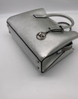 Michael Kors Silver Pebbled Leather Small Ruthie Satchel