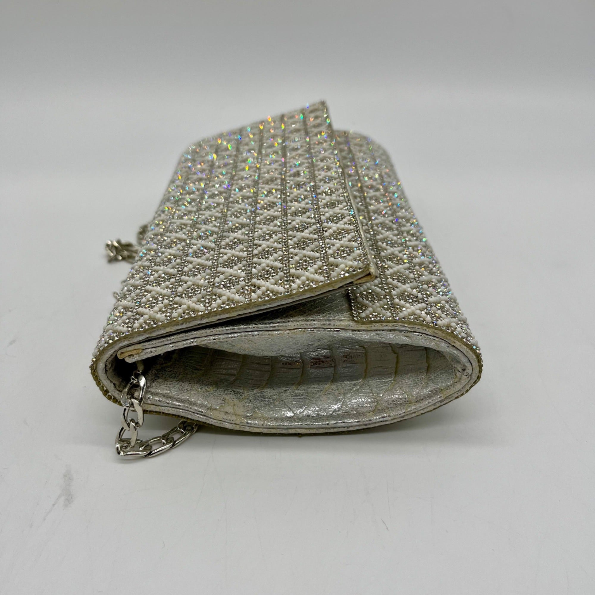 Starlet Silver Sparkely Leather Crossbody Bag