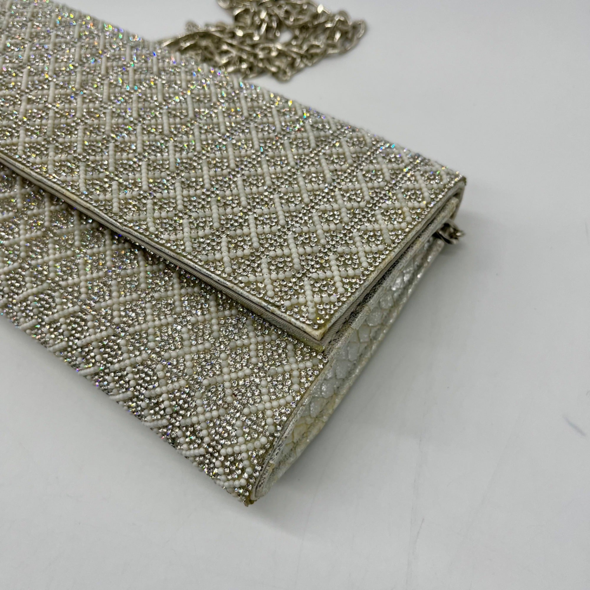 Starlet Silver Sparkely Leather Crossbody Bag