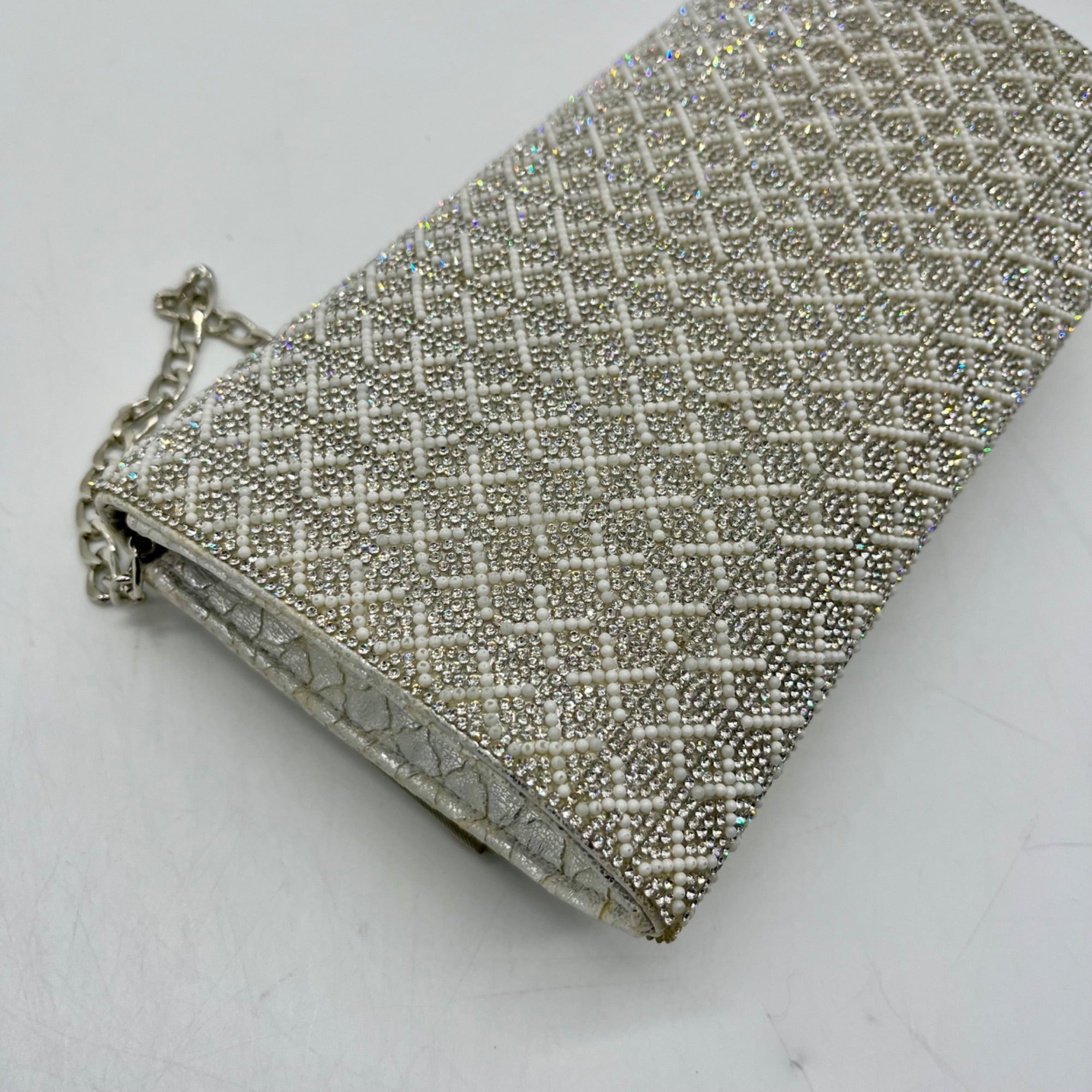 Starlet Silver Sparkely Leather Crossbody Bag