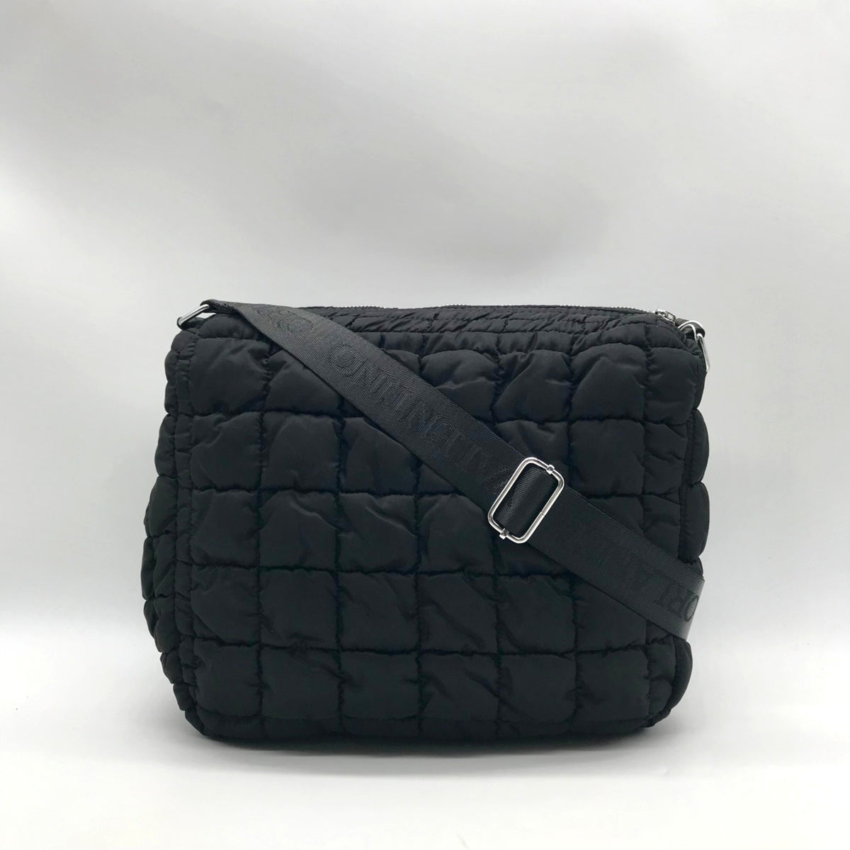 Valentino Orlandi Black Puffy Fabric Crossbody Bag