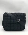 Valentino Orlandi Black Puffy Fabric Crossbody Bag