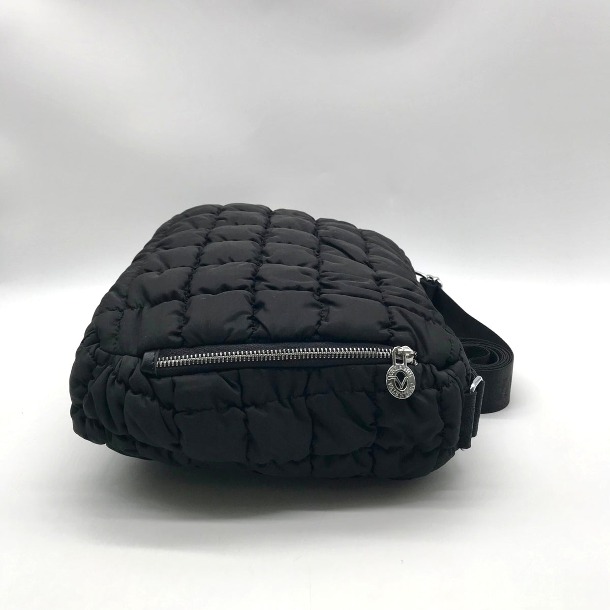 Valentino Orlandi Black Puffy Fabric Crossbody Bag