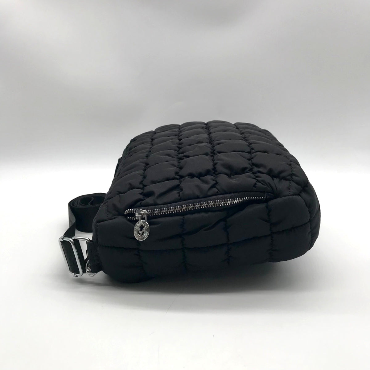 Valentino Orlandi Black Puffy Fabric Crossbody Bag