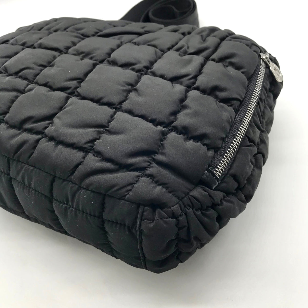 Valentino Orlandi Black Puffy Fabric Crossbody Bag