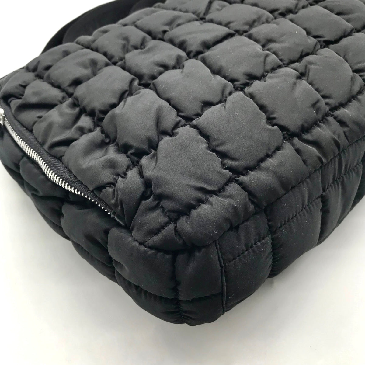Valentino Orlandi Black Puffy Fabric Crossbody Bag
