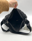 Valentino Orlandi Black Puffy Fabric Crossbody Bag