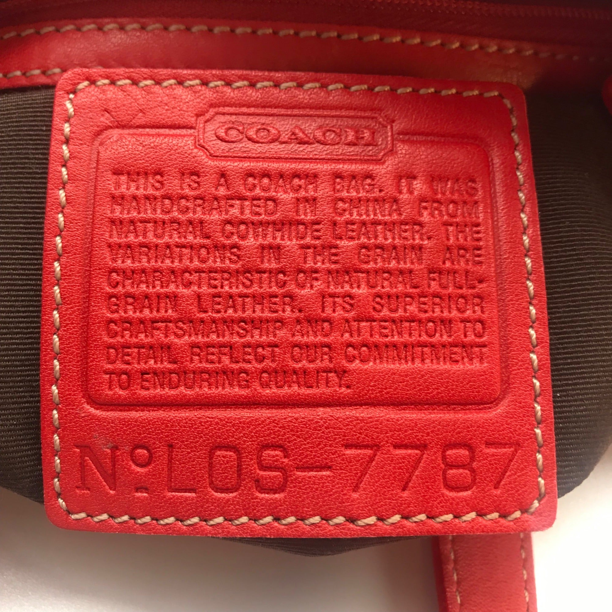 Coach Vintage Hampton Red Leather Tote 7787