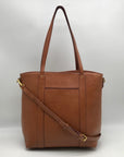 Style & Co Brown Faux Leather Whip-Stitch Medium Tote Crossbody Bag