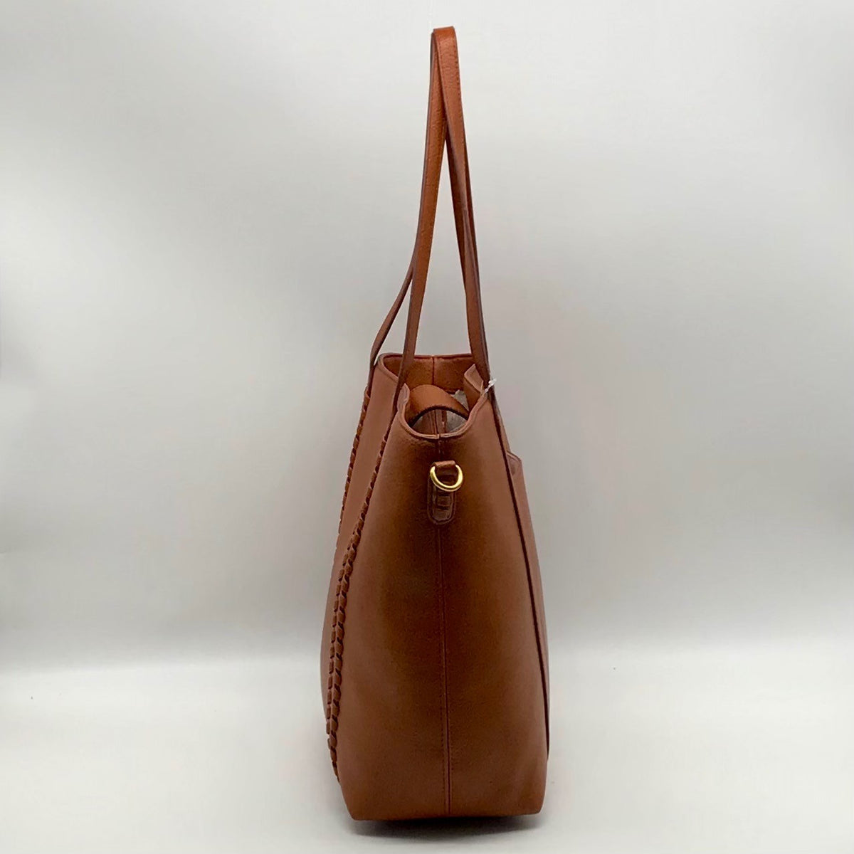 Style &amp; Co Brown Faux Leather Whip-Stitch Medium Tote Crossbody Bag