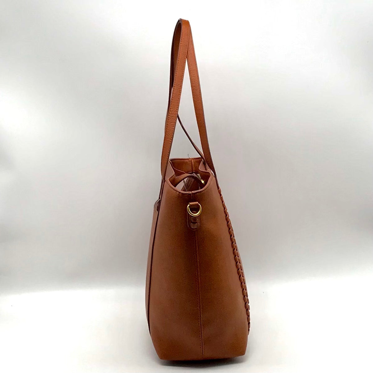 Style &amp; Co Brown Faux Leather Whip-Stitch Medium Tote Crossbody Bag