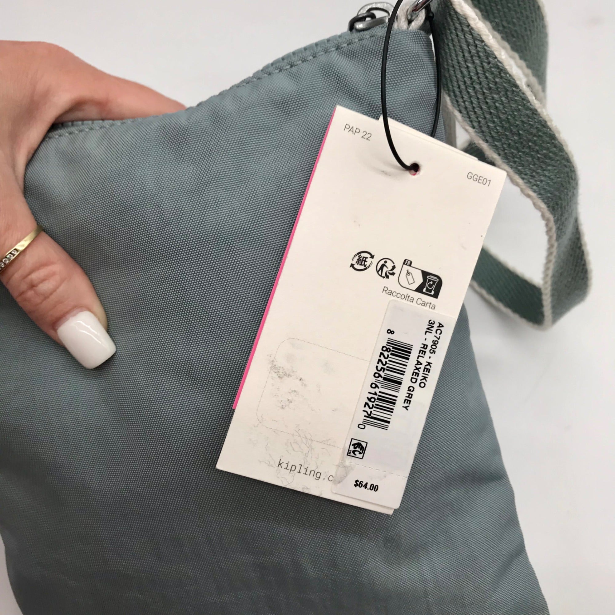Kipling Relaxed Grey Keiko Crossbody Bag