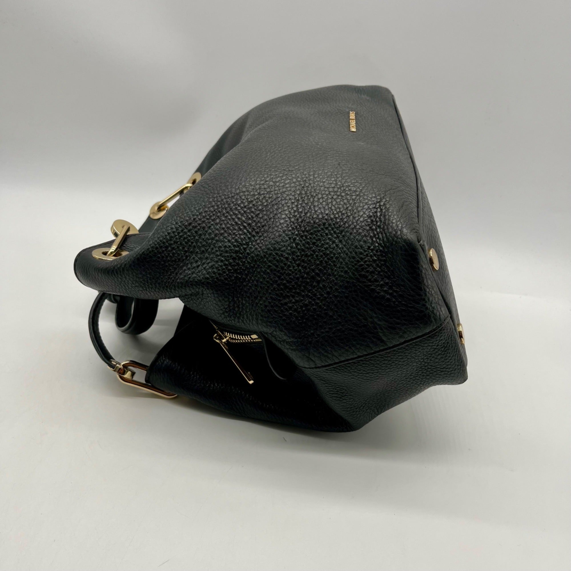 Micheal Kors Black Pebbled Leather Hobo Shoulder Bag