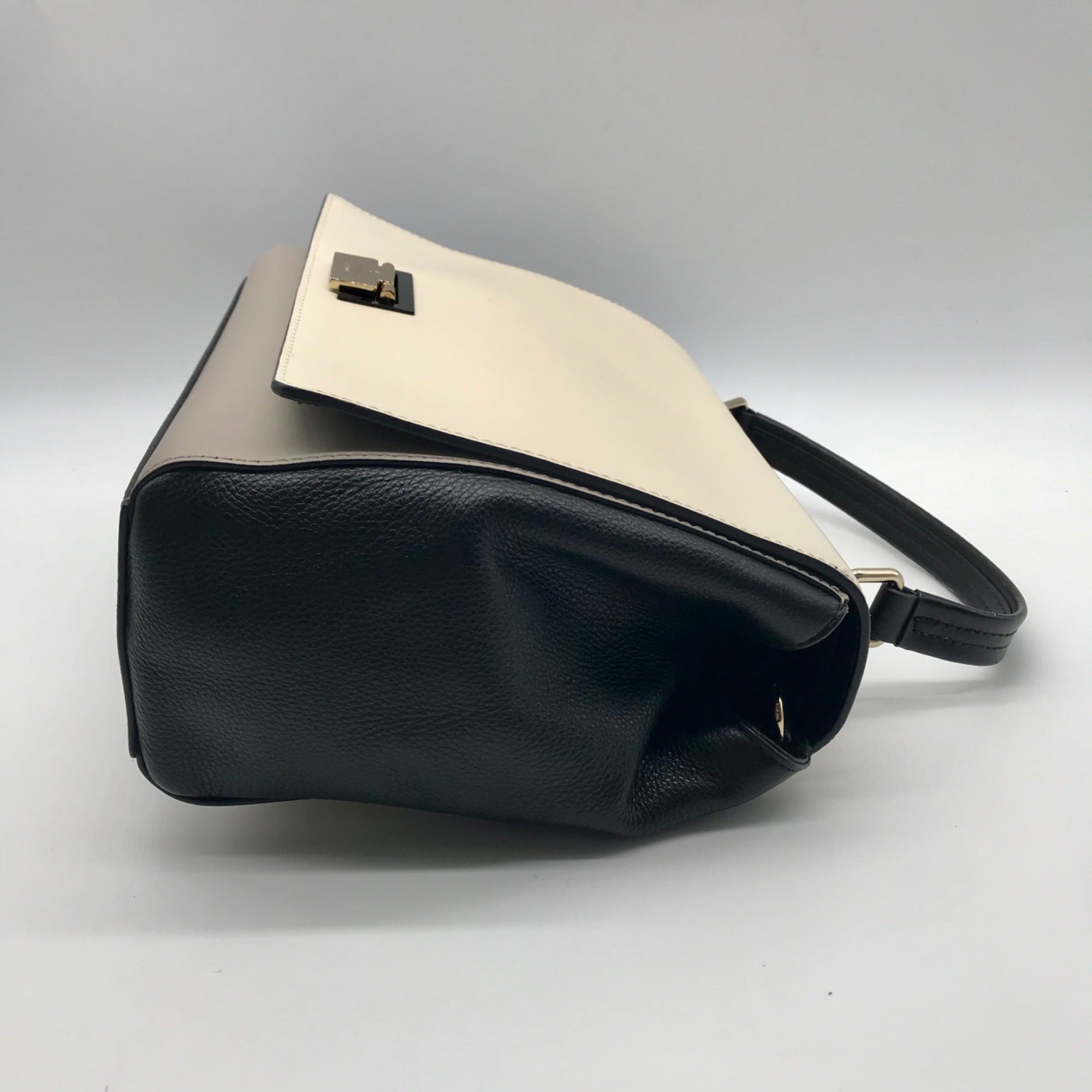 Kate Spade Cream &amp; Black leather Magnolia Park Laurel Satchel Bag