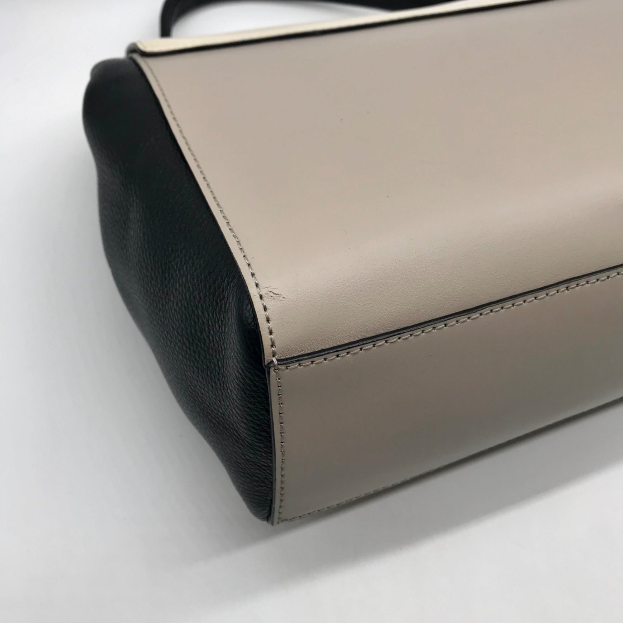Kate Spade Cream &amp; Black leather Magnolia Park Laurel Satchel Bag
