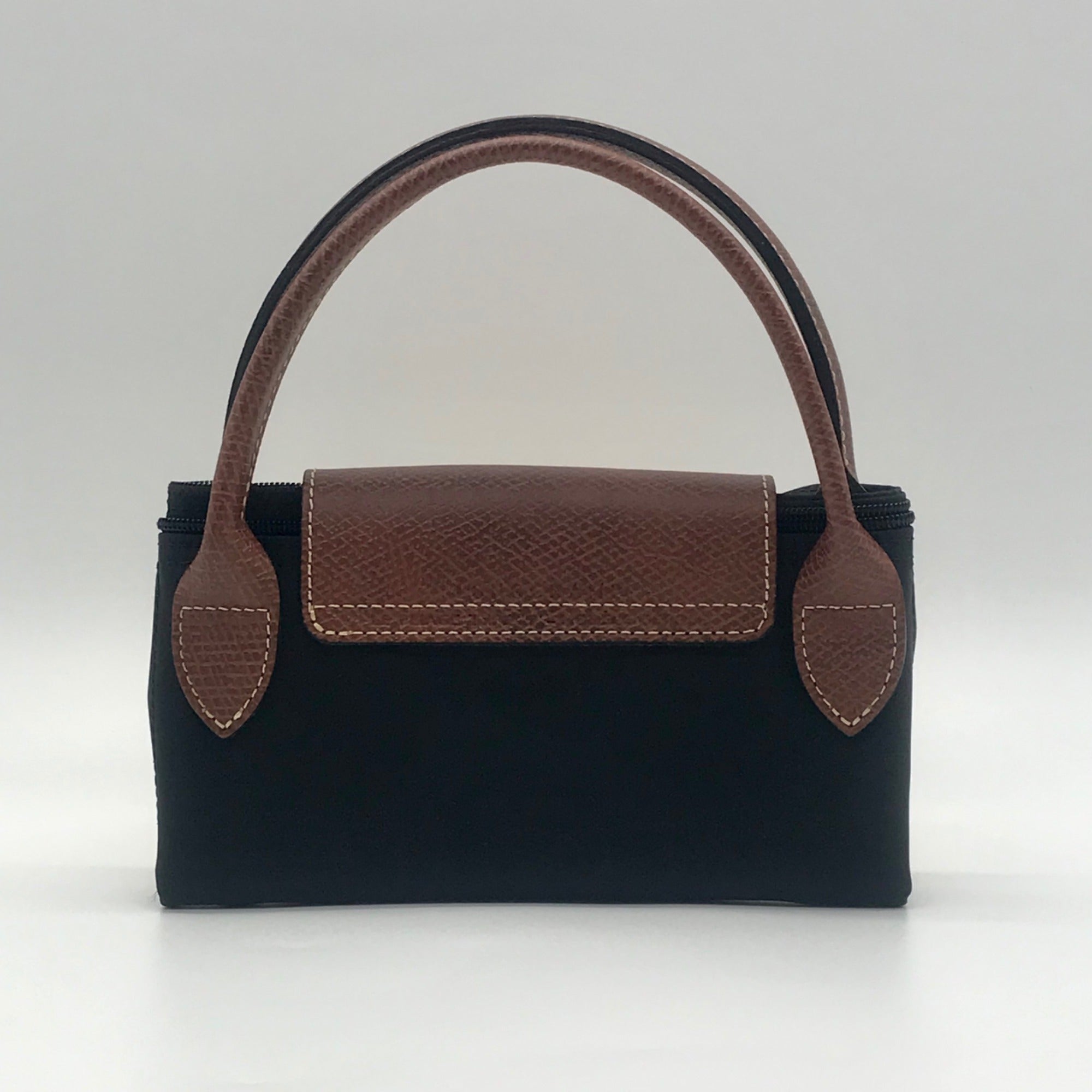 Longchamp Black Nylon Le Pilage Top Handle Reversible Bag