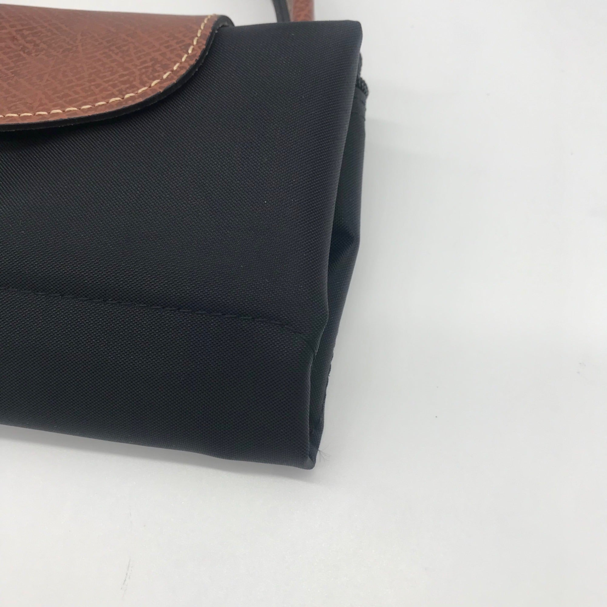 Longchamp Black Nylon Le Pilage Top Handle Reversible Bag