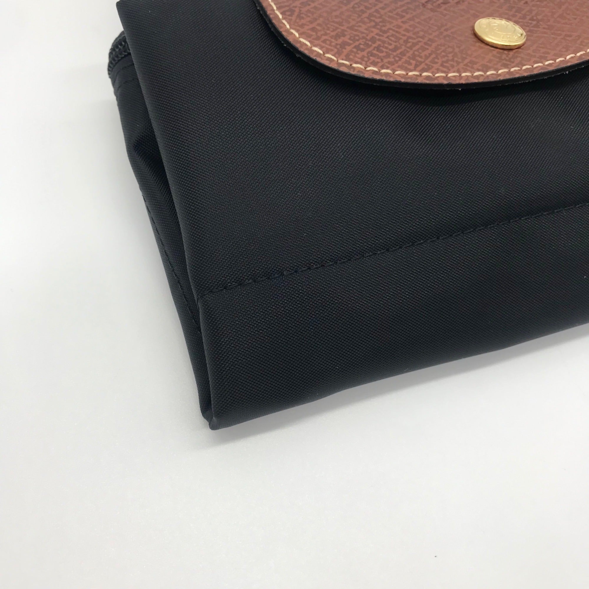 Longchamp Black Nylon Le Pilage Top Handle Reversible Bag