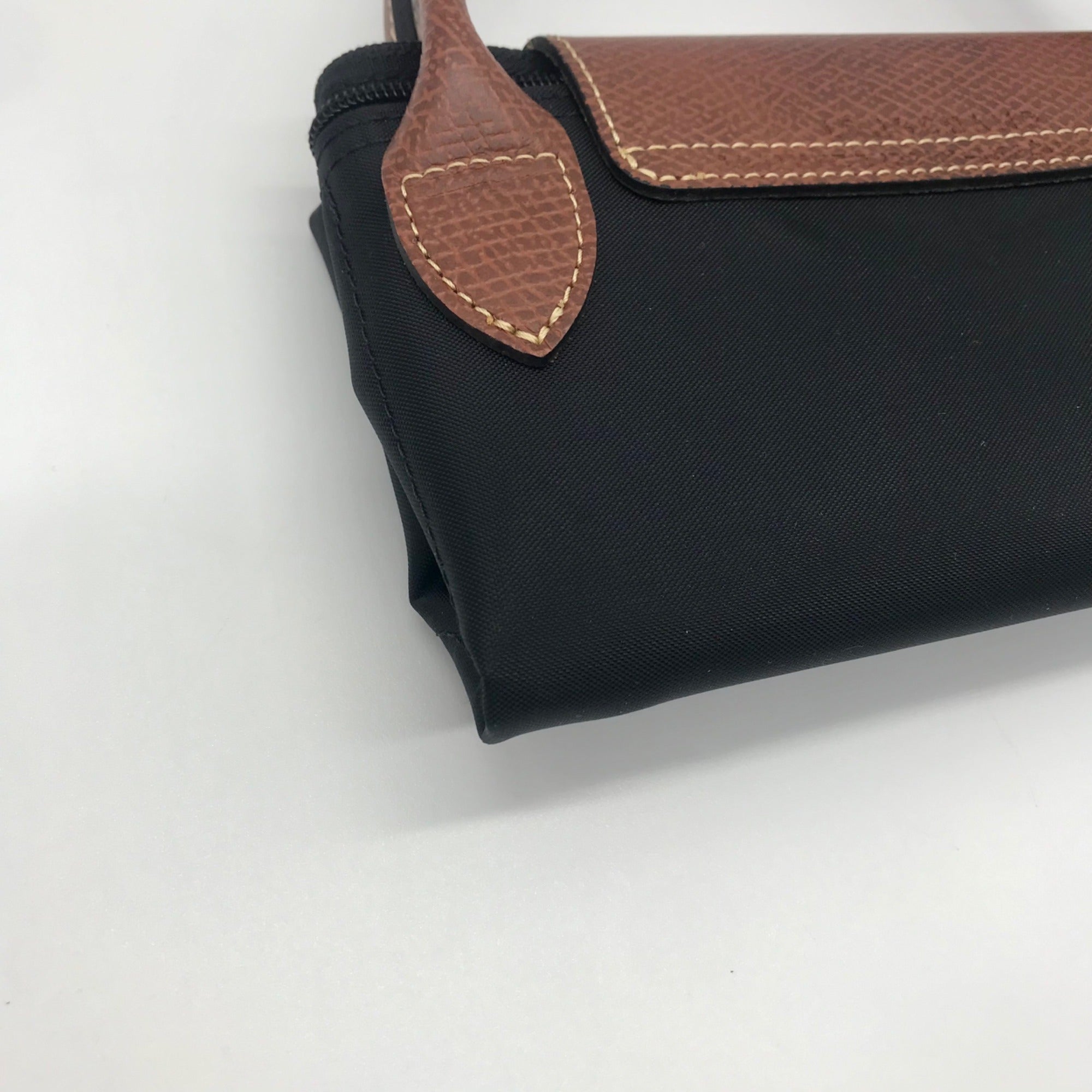 Longchamp Black Nylon Le Pilage Top Handle Reversible Bag