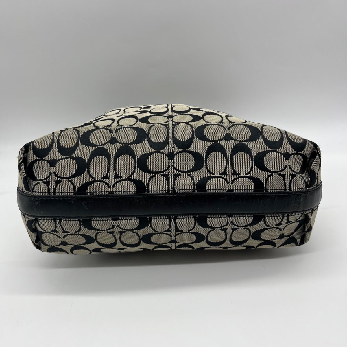 Coach Grey Signature Canvas Hobo Shoulder Bag F16538