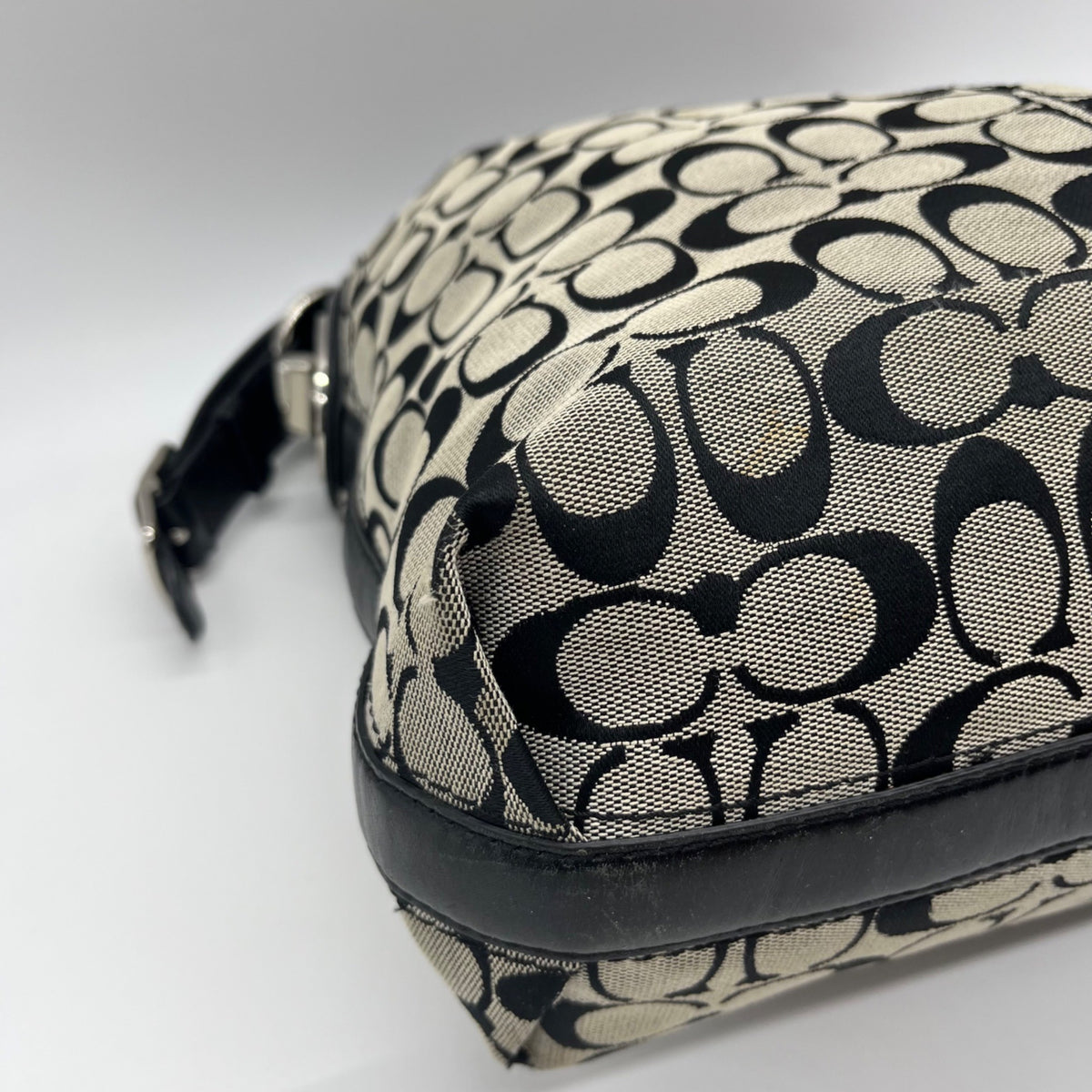 Coach Grey Signature Canvas Hobo Shoulder Bag F16538