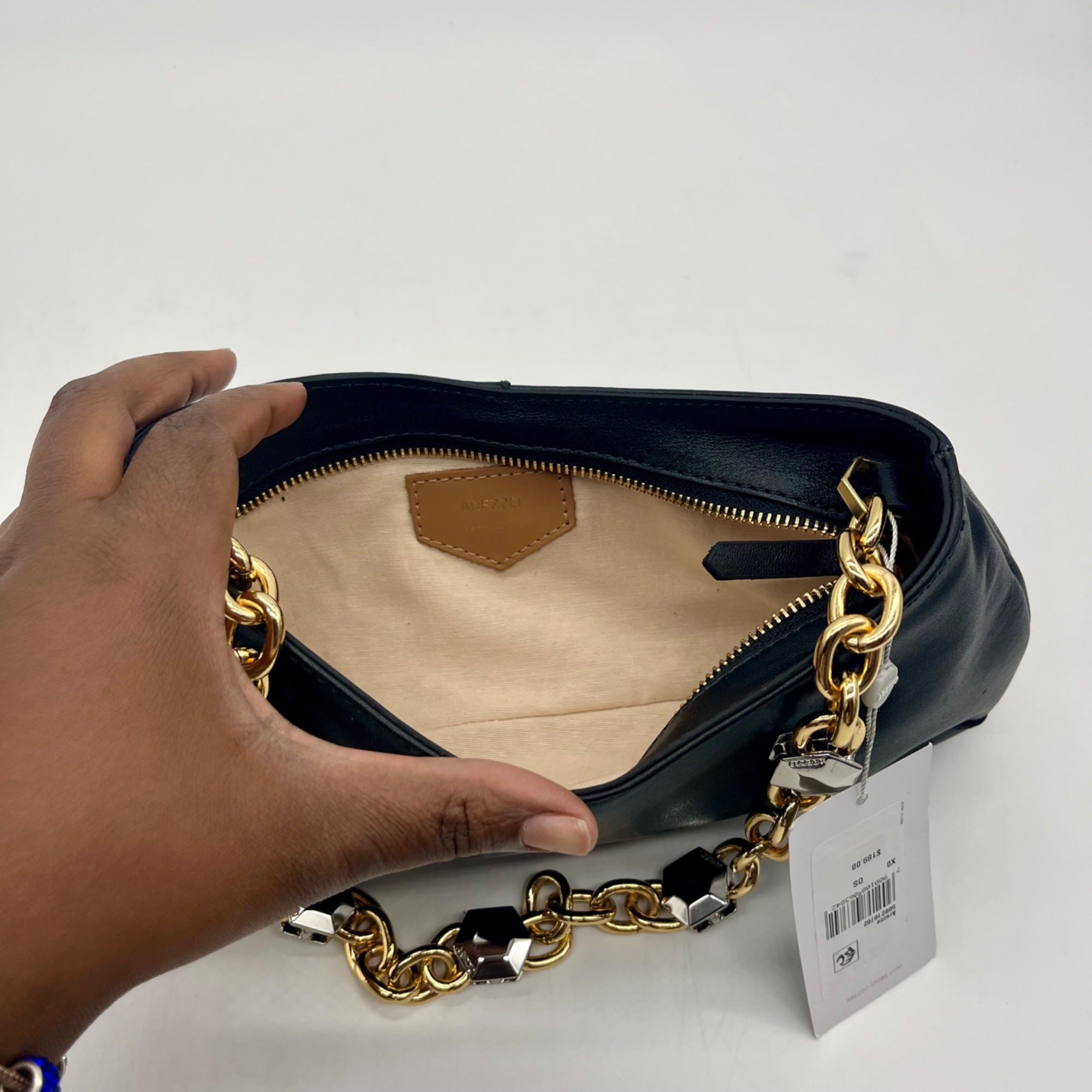 Arezzo Black Leather Shoulder Bag