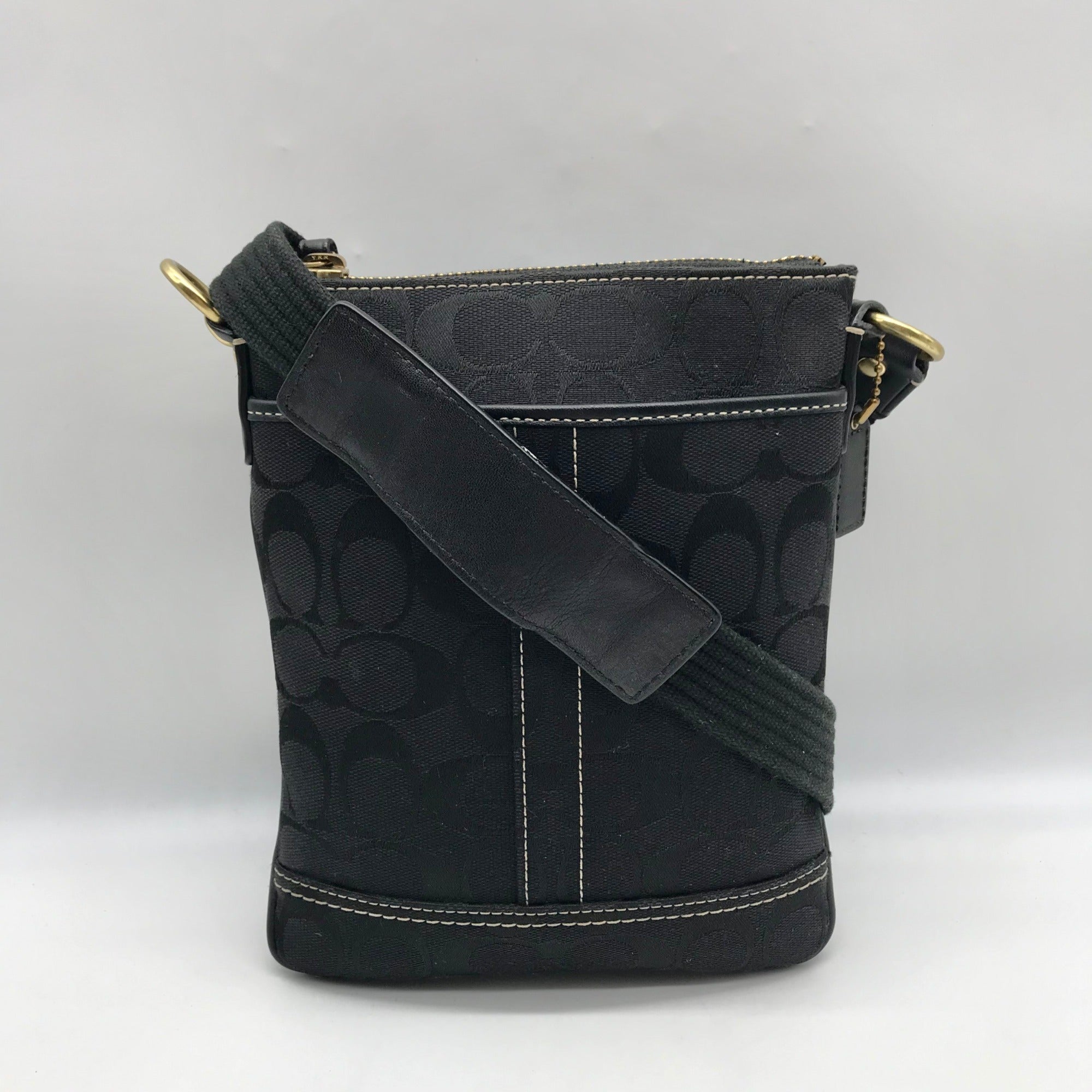 Coach Black Monogram Canvas Crossbody 10250