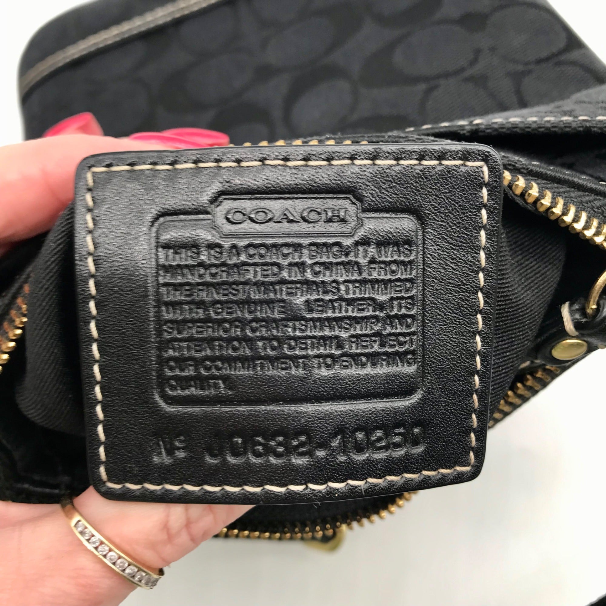 Coach Black Monogram Canvas Crossbody 10250