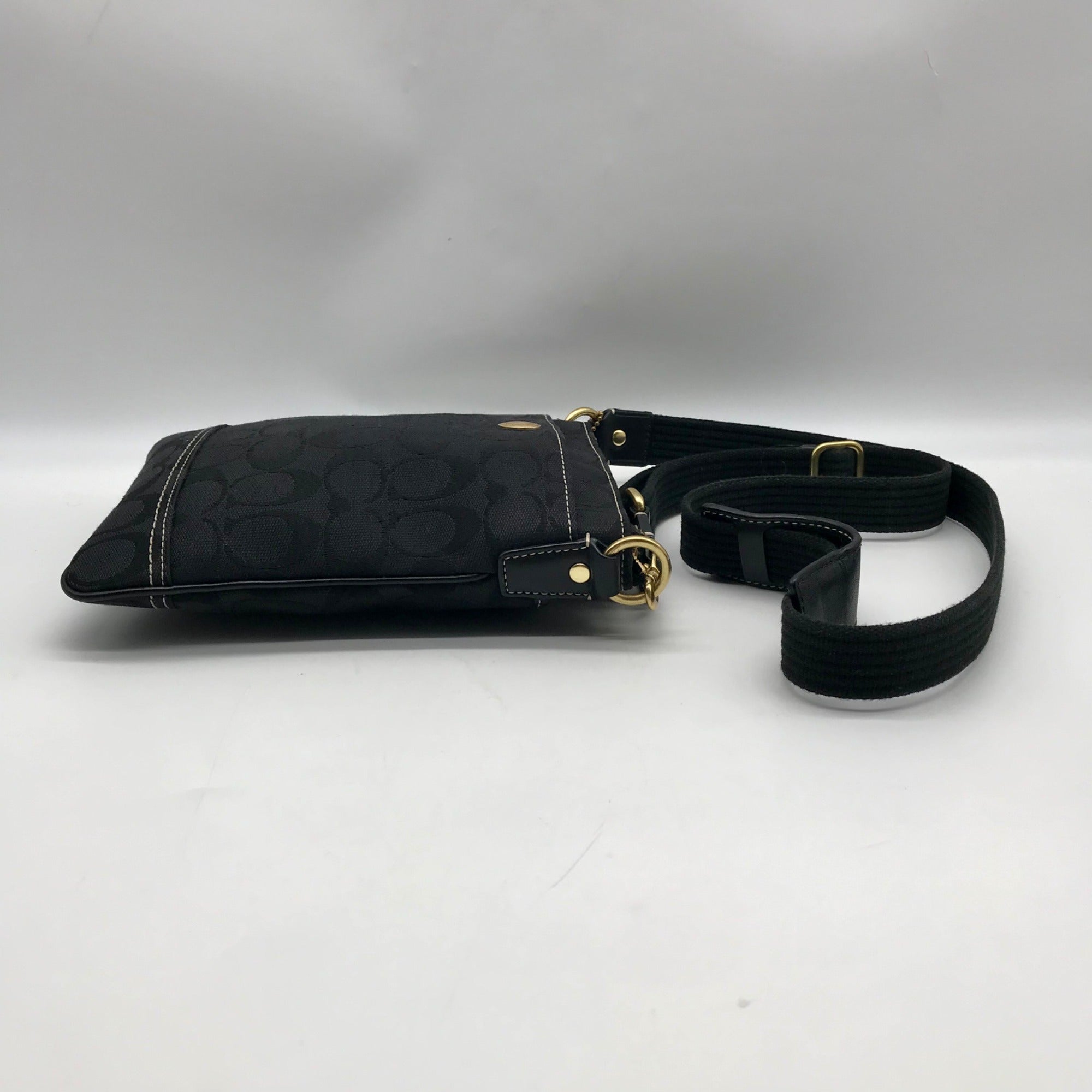 Coach Black Monogram Canvas Crossbody 10250