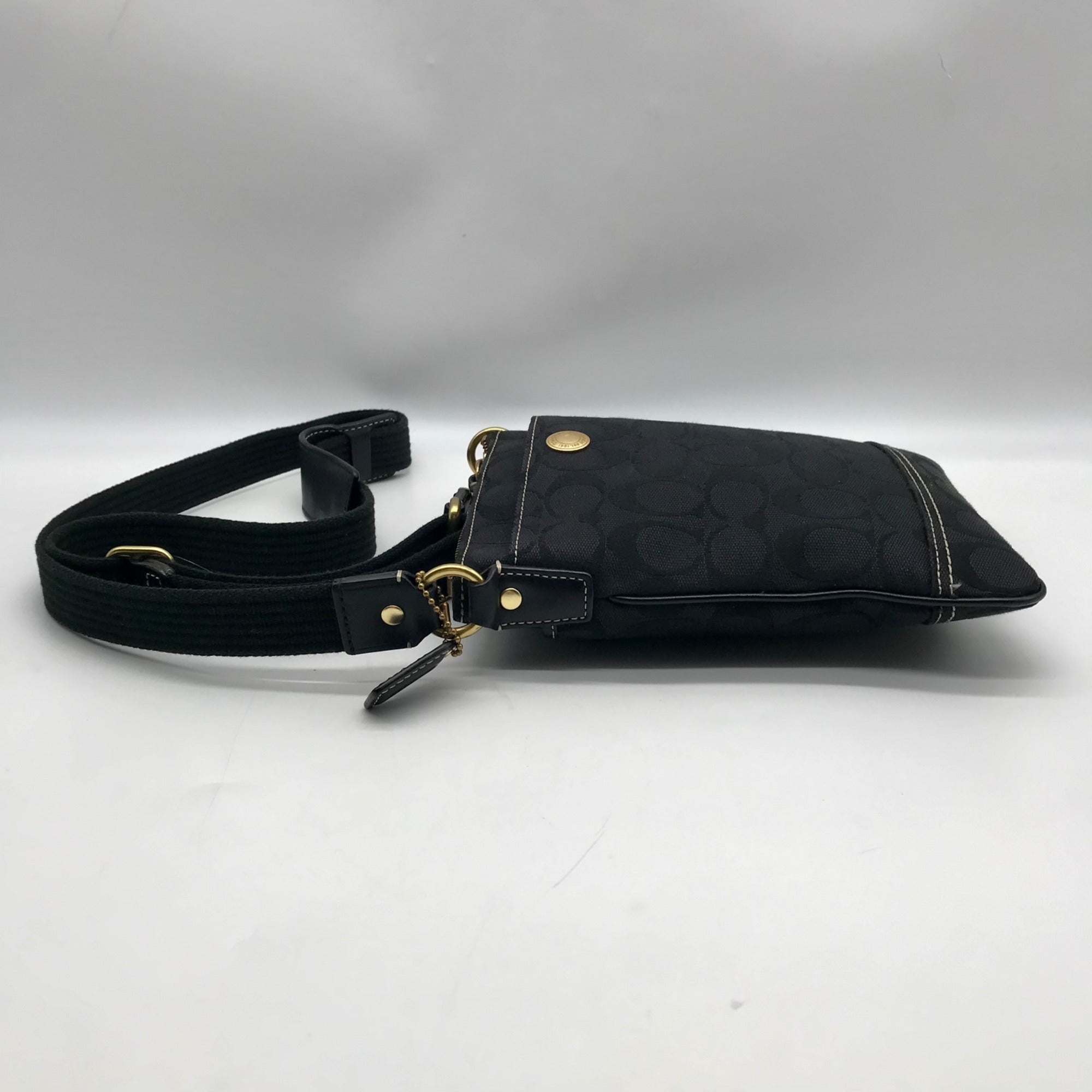 Coach Black Monogram Canvas Crossbody 10250