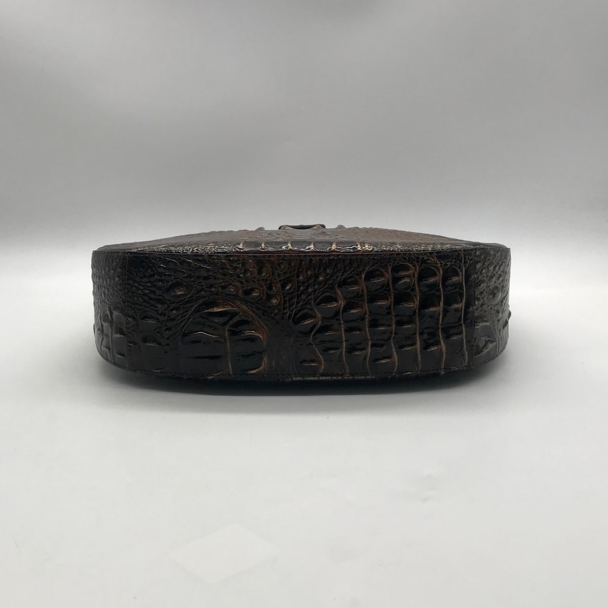 Brahmin Brown Croc-Embossed Leather Structured Shoulder Bag