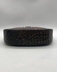 Brahmin Brown Croc-Embossed Leather Structured Shoulder Bag