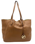 Michael Kors Camel Pebbled Leather Mae Reversible Tote Bag