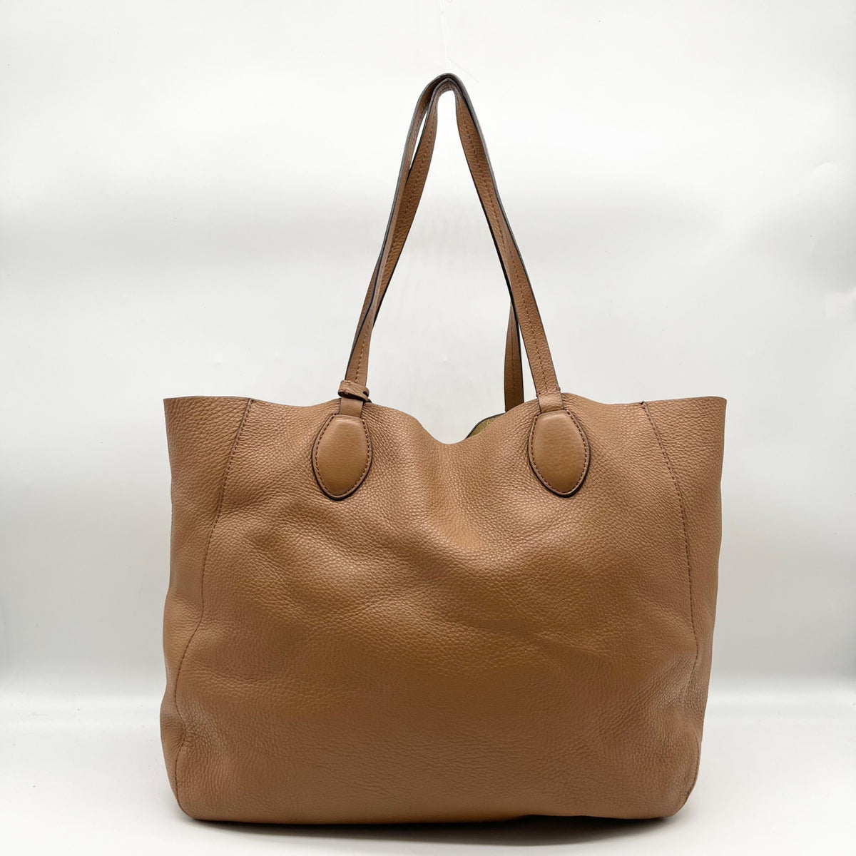 Michael Kors Camel Pebbled Leather Mae Reversible Tote Bag
