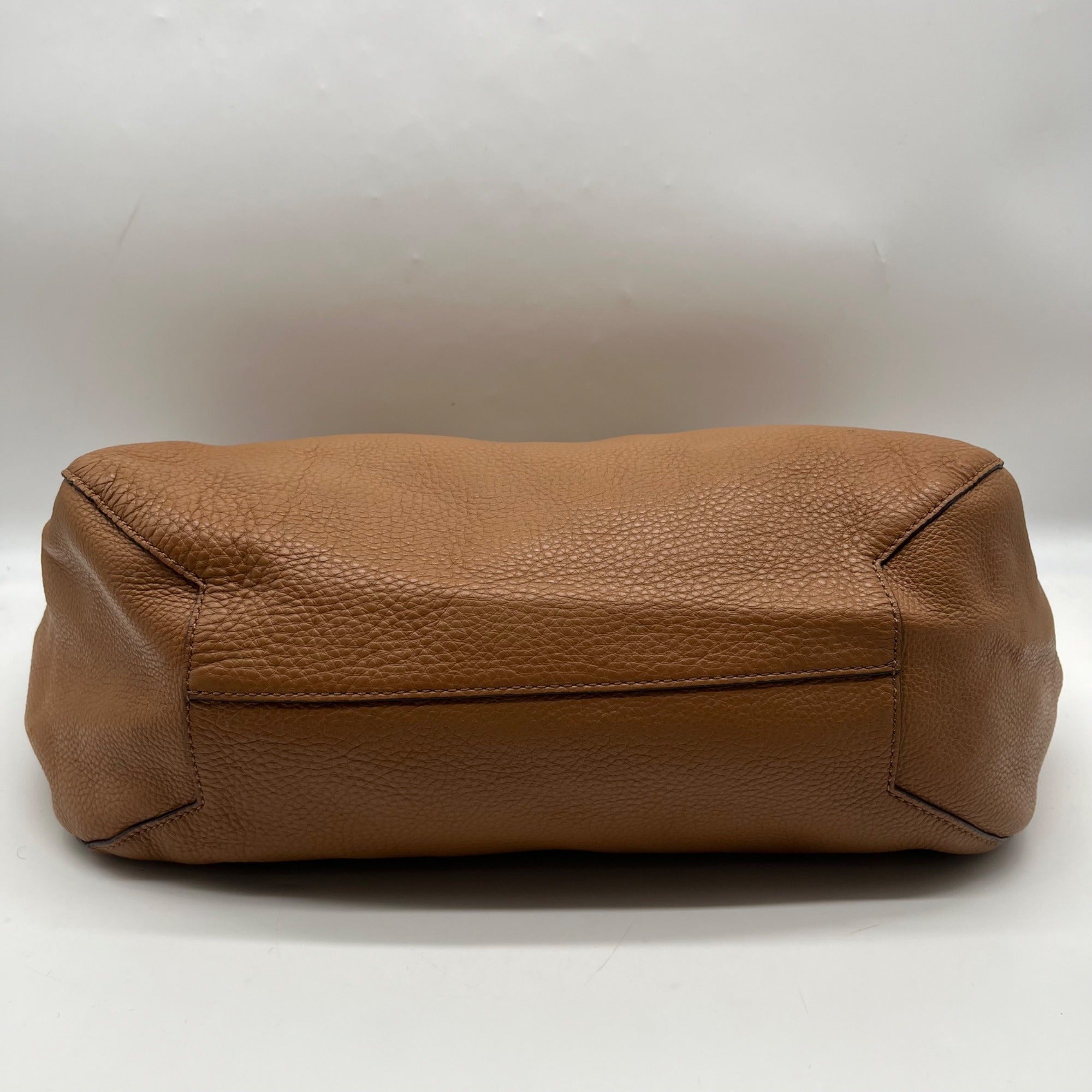 Michael Kors Camel Pebbled Leather Mae Reversible Tote Bag