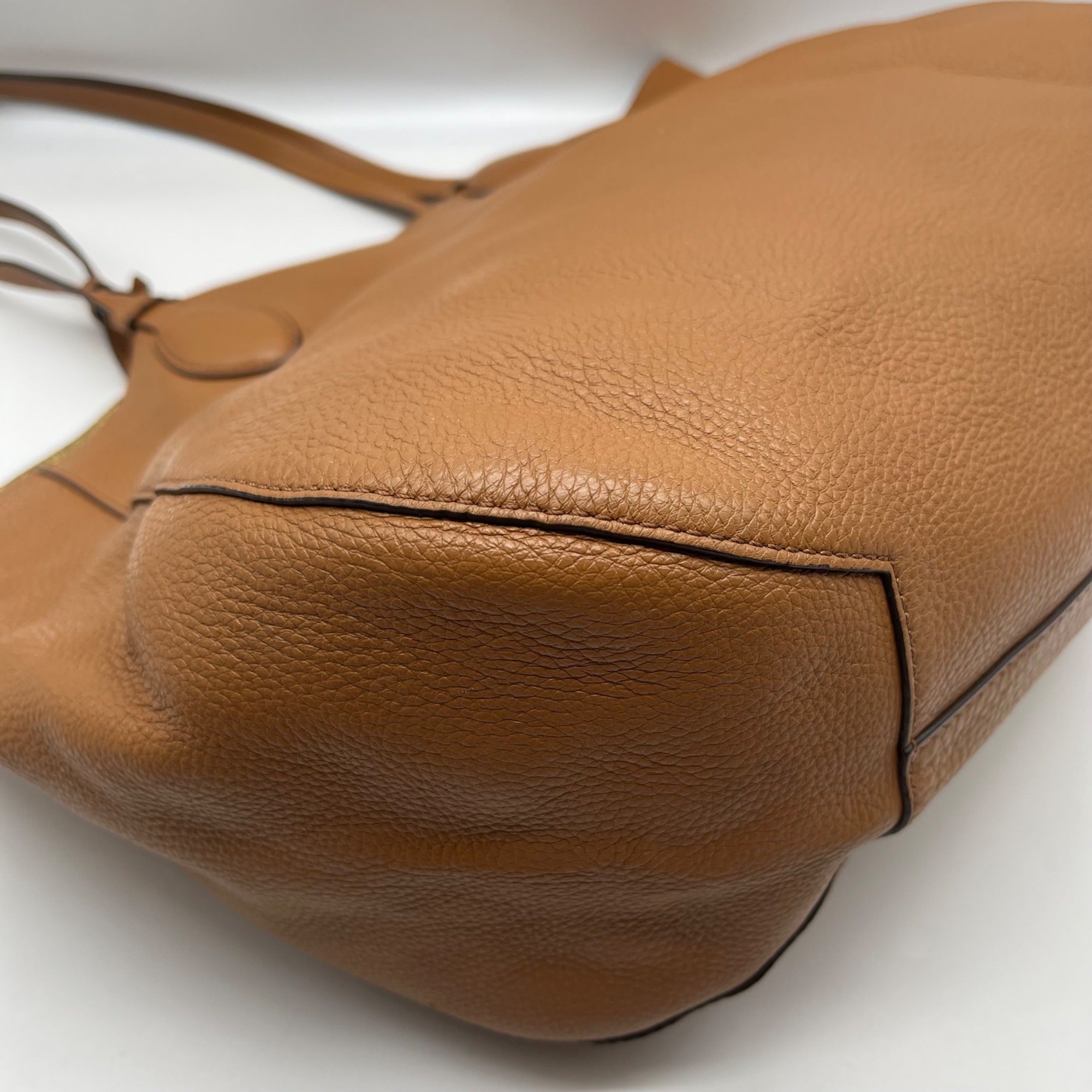 Michael Kors Camel Pebbled Leather Mae Reversible Tote Bag