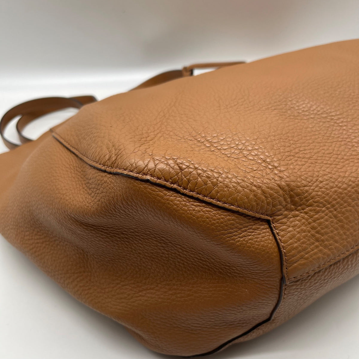 Michael Kors Camel Pebbled Leather Mae Reversible Tote Bag