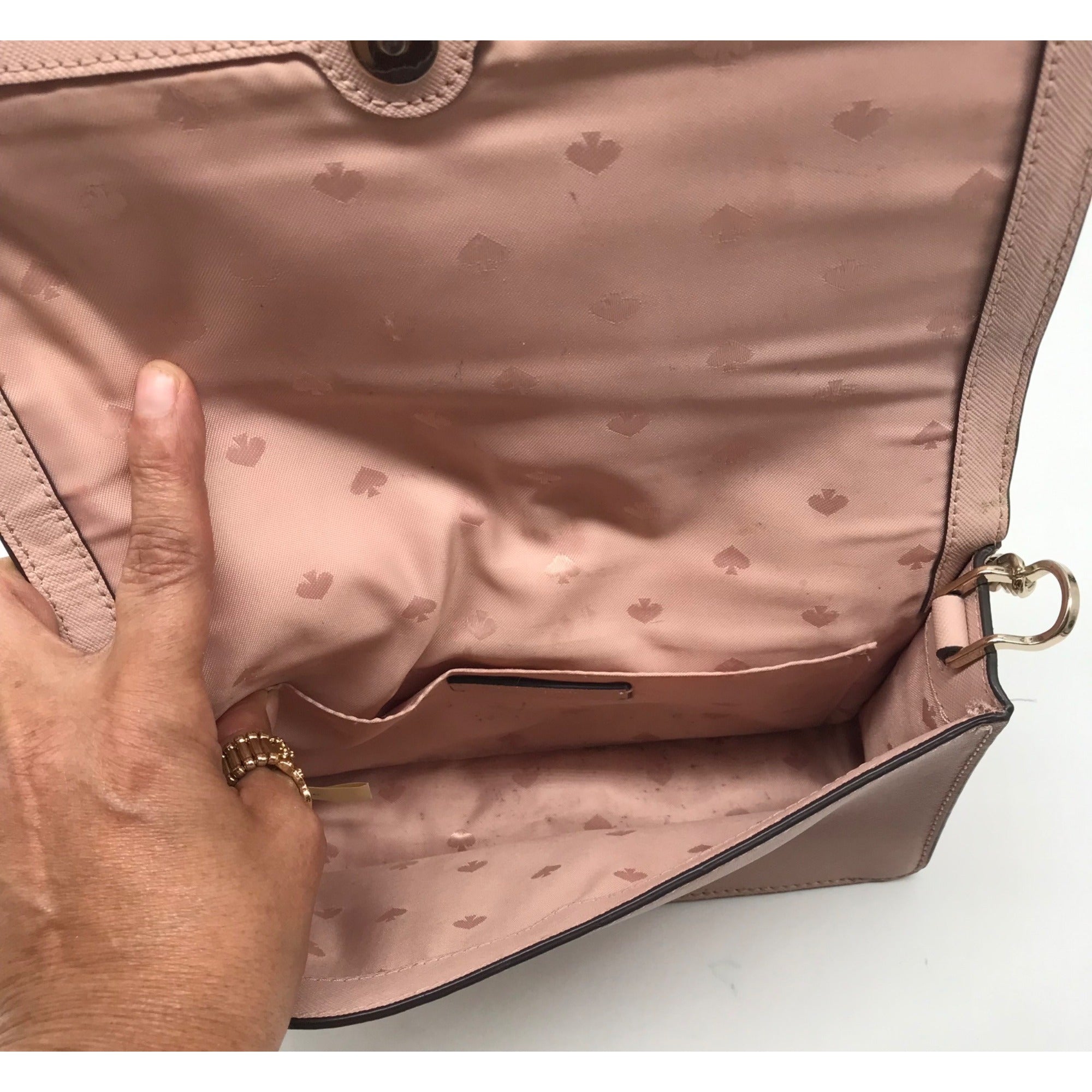 Kate Spade Light Pink Leather Flap Crossbody Bag